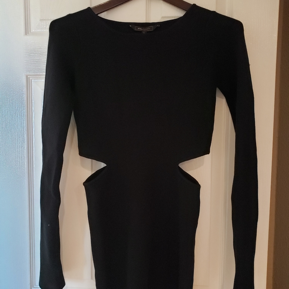 BCBG mini sweater dress side cut outs